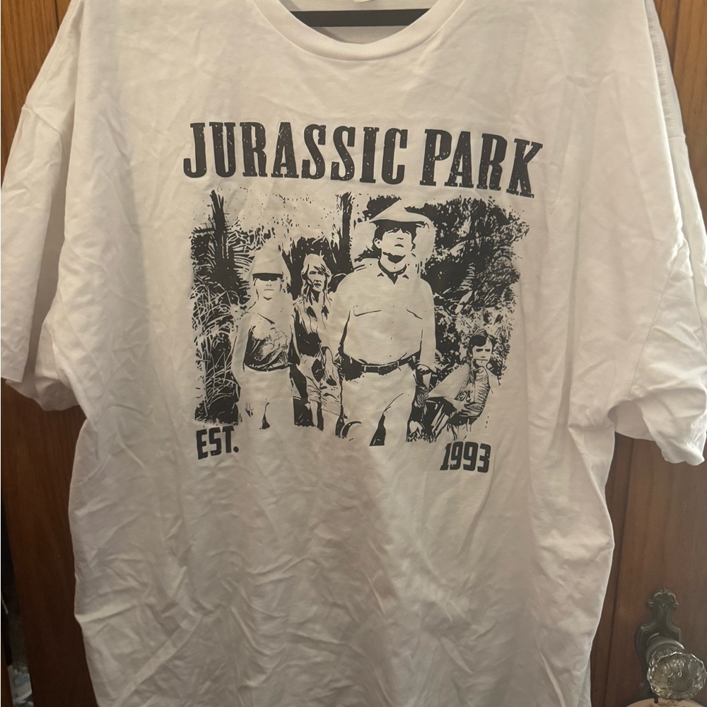 Jurassic Park Graphic Tee - White with Black Print